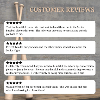 Customer Reviews for Senior Night Poem Baseball Team