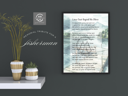Gone Fishing Poem, Memory Gift for Loss of Fisherman, Death of Grandpa Grandad Dad
