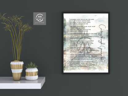 Celebration Of Life, Gone Fishing Poem, Funeral Programs, In Loving Memory, Fisherman Memorial, Memorial Card, Fishing Funeral, Poem Scripture, Keepsake Card, Personalized White, Custom Order, Free Prints, Wallet Rememberance