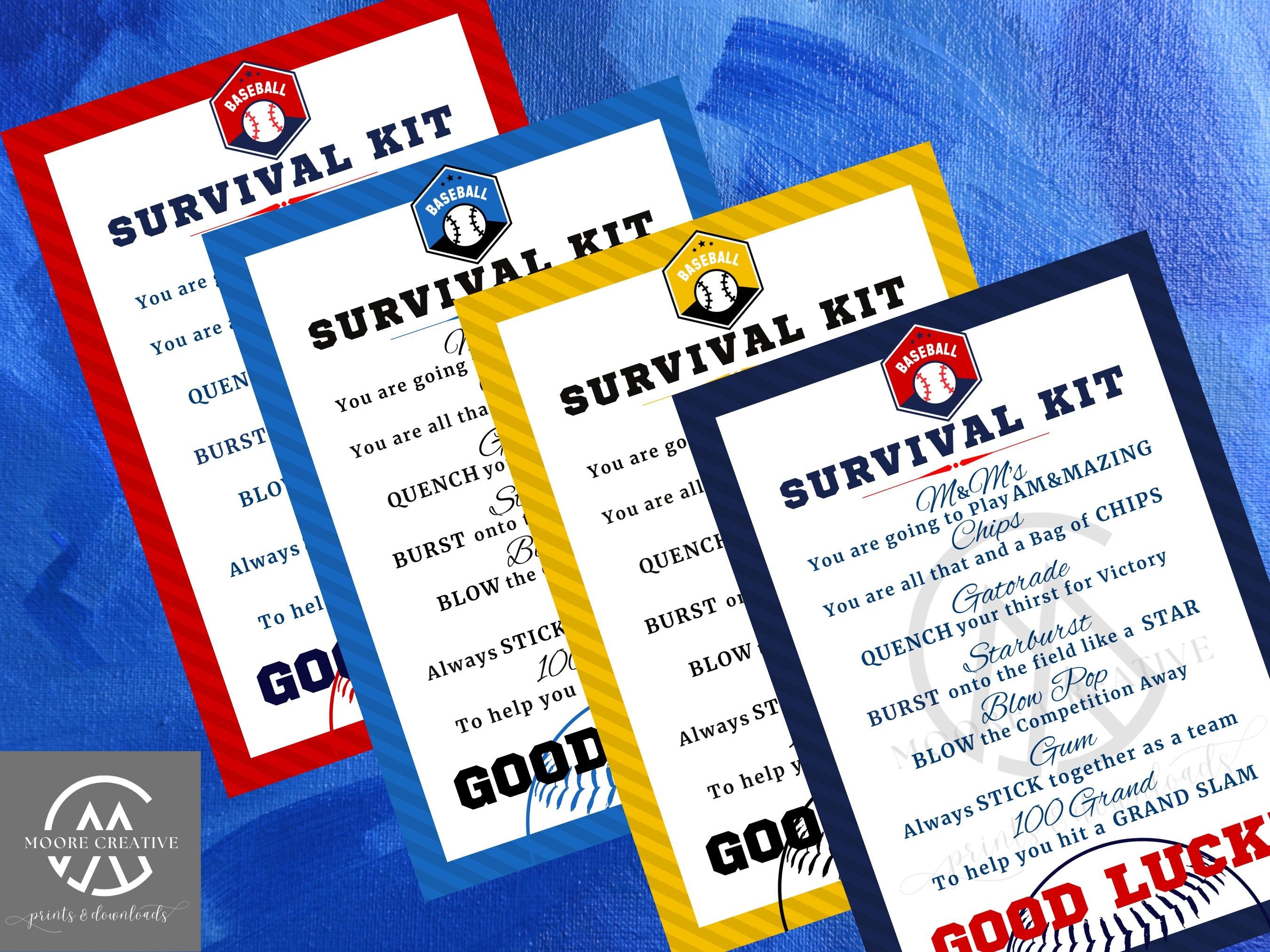 Custom Baseball Coaches Survival Kit, Baseball Team Gifts, Survival Kits, Team Survival Kit, Digital, Favors for Tournaments, Gift Tag