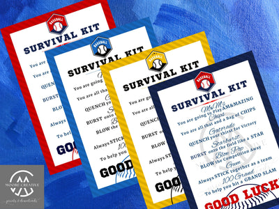 Custom Baseball Coaches Survival Kit, Baseball Team Gifts, Survival Kits, Team Survival Kit, Digital, Favors for Tournaments, Gift Tag