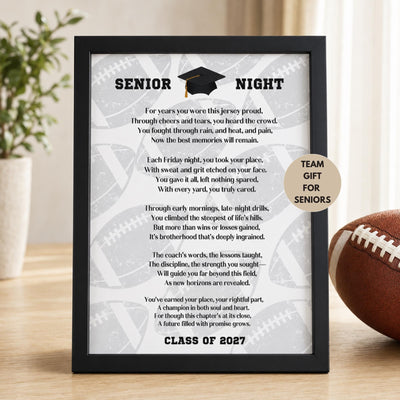 Senior Football Gift Senior Football Mom Gift to Son Football Poem Senior Night Football Unique Gift Senior Graduation Class of 2027 PDF