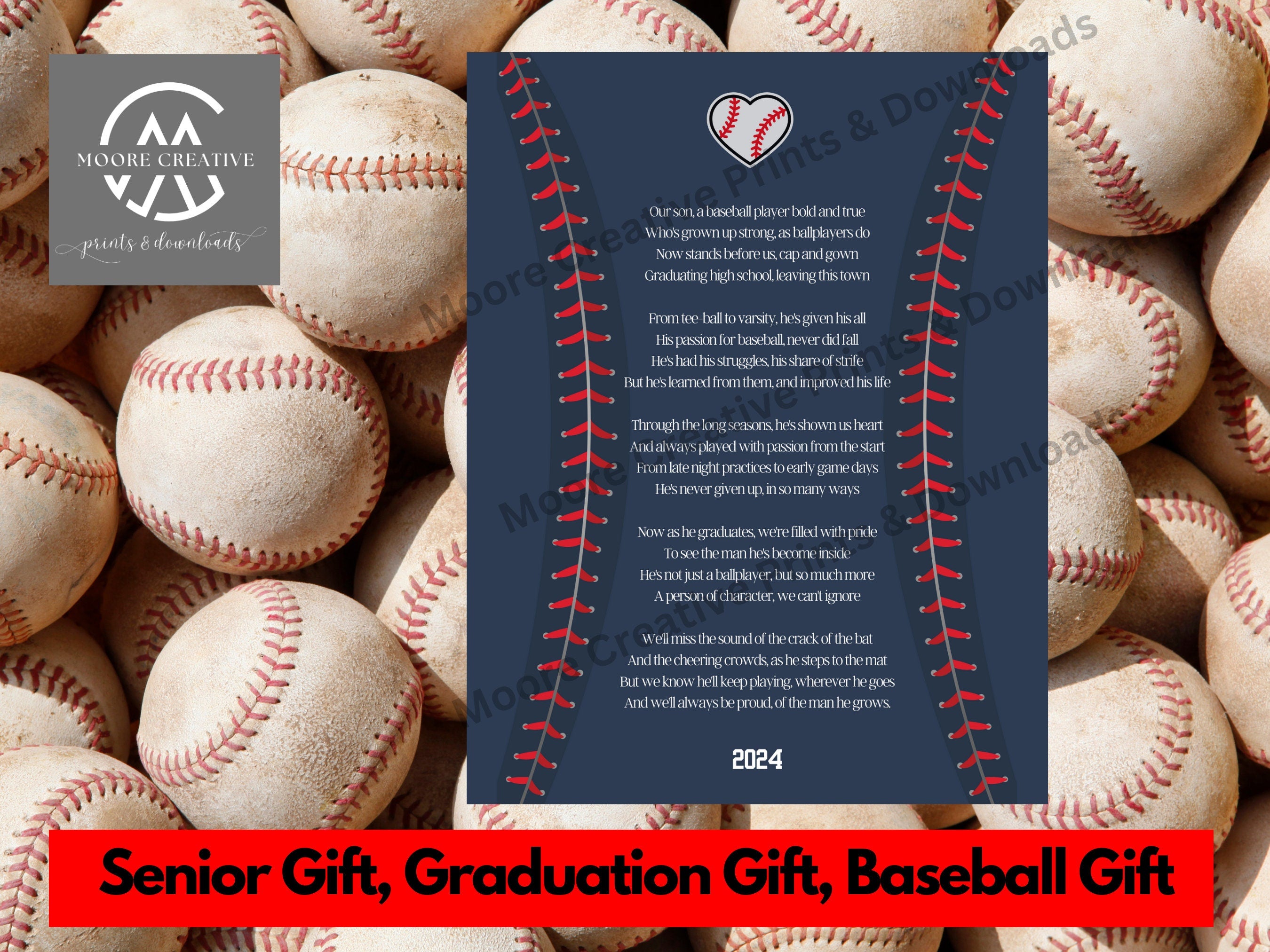 Baseball Team Gift 2026 Instant Download Sentimental Poem