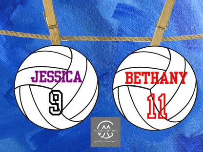 5" Volleyballs Editable Names and Player Numbers DIY Template Printable DIY Print at Home Volleyball Team Party Volleyball Download Gifts