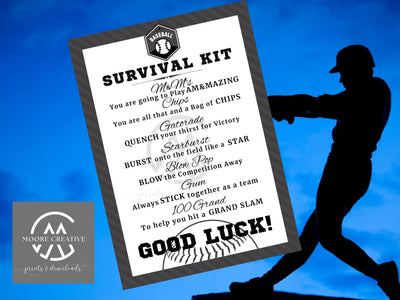 Custom Baseball Coaches Survival Kit, Baseball Team Gifts, Survival Kits, Team Survival Kit, Digital, Favors for Tournaments, Gift Tag