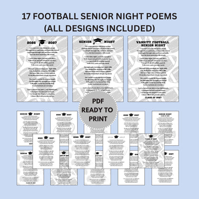 Senior Night Football Gift Senior Football Mom Gift to Son Football Poem Football Banner Graduation Gift Class of 2027 Instant Download PDF