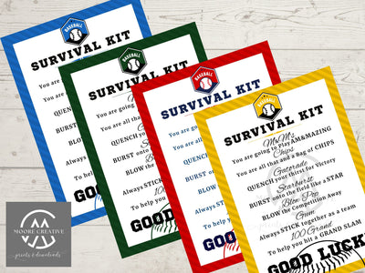 Custom Baseball Coaches Survival Kit, Baseball Team Gifts, Survival Kits, Team Survival Kit, Digital, Favors for Tournaments, Gift Tag