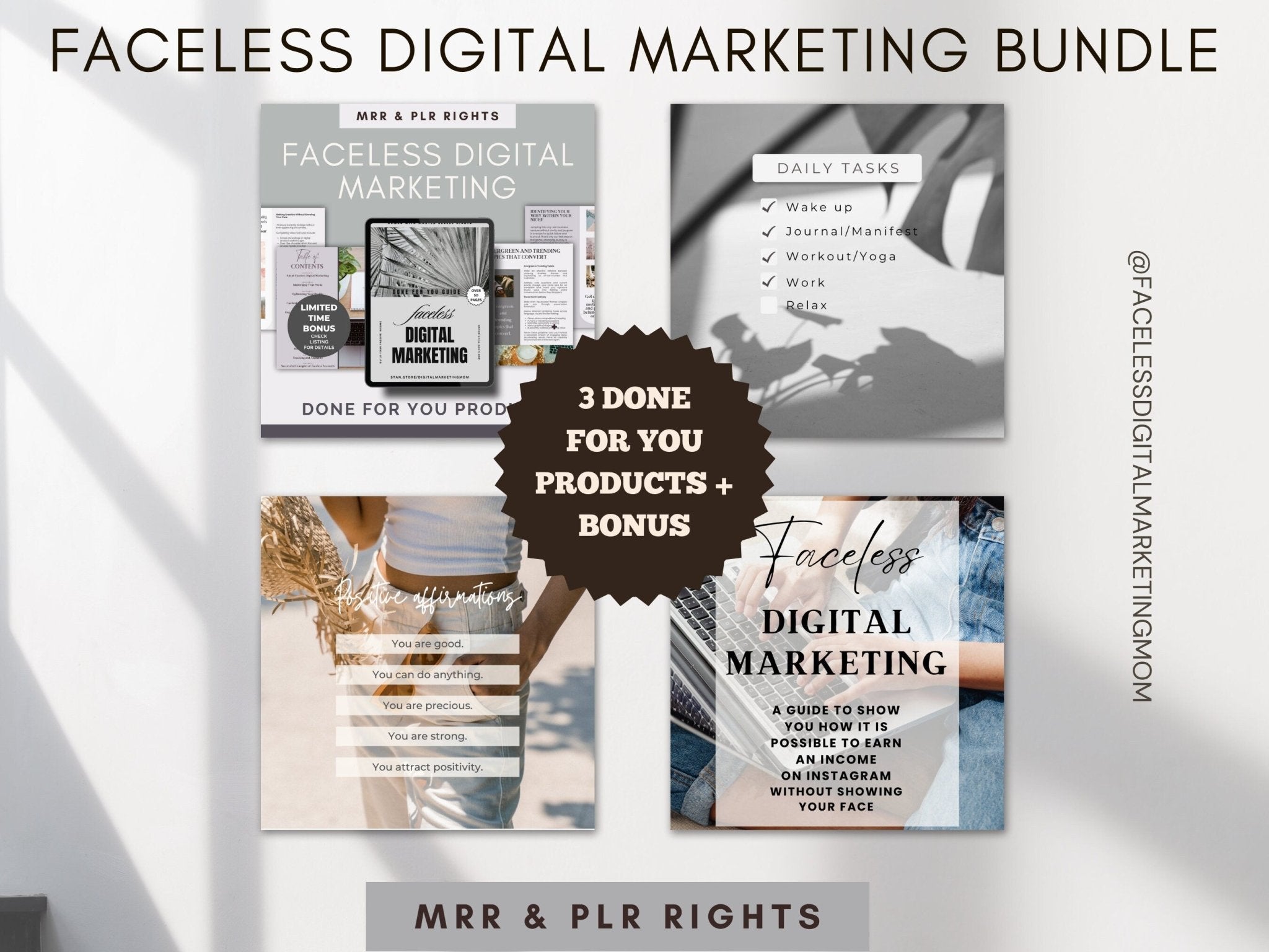 digital marketing,done for you,faceless account,instagram,master resell rights,mrr