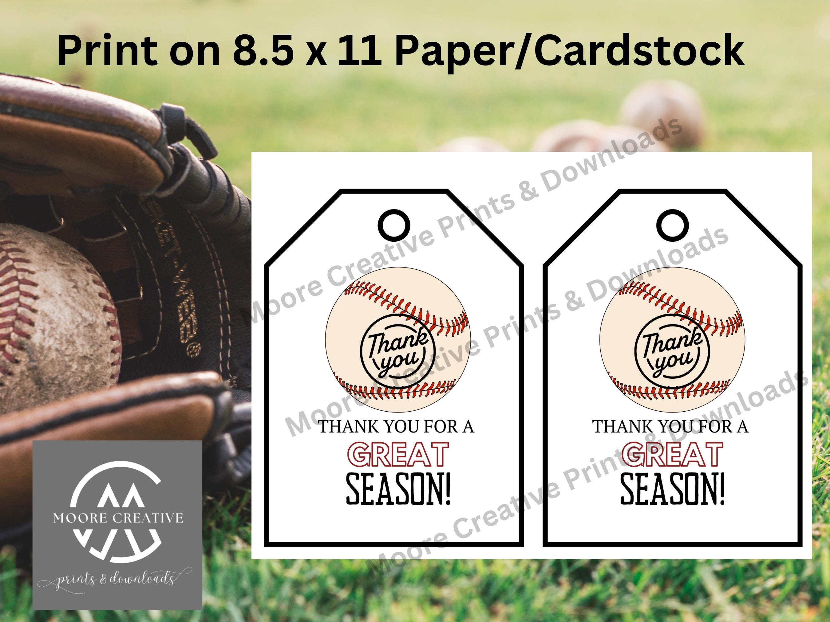 Printable Baseball Gift Tags, Baseball Team Treat Favors, End Season Printable Labels, Digital Download, 3 Sizes, Baseball, Banquet, B-ball