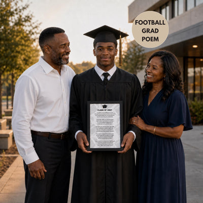 Football Graduation Gift for Boys Class of 2027 Printable Keepsake Poem Senior