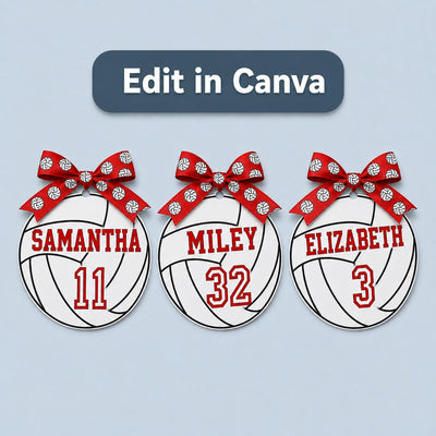 Volleyball Senior Night Locker Sign Editable 5 Inch Player Name Number