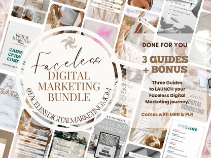 faceless digital marketing guide, done for you, faceless account