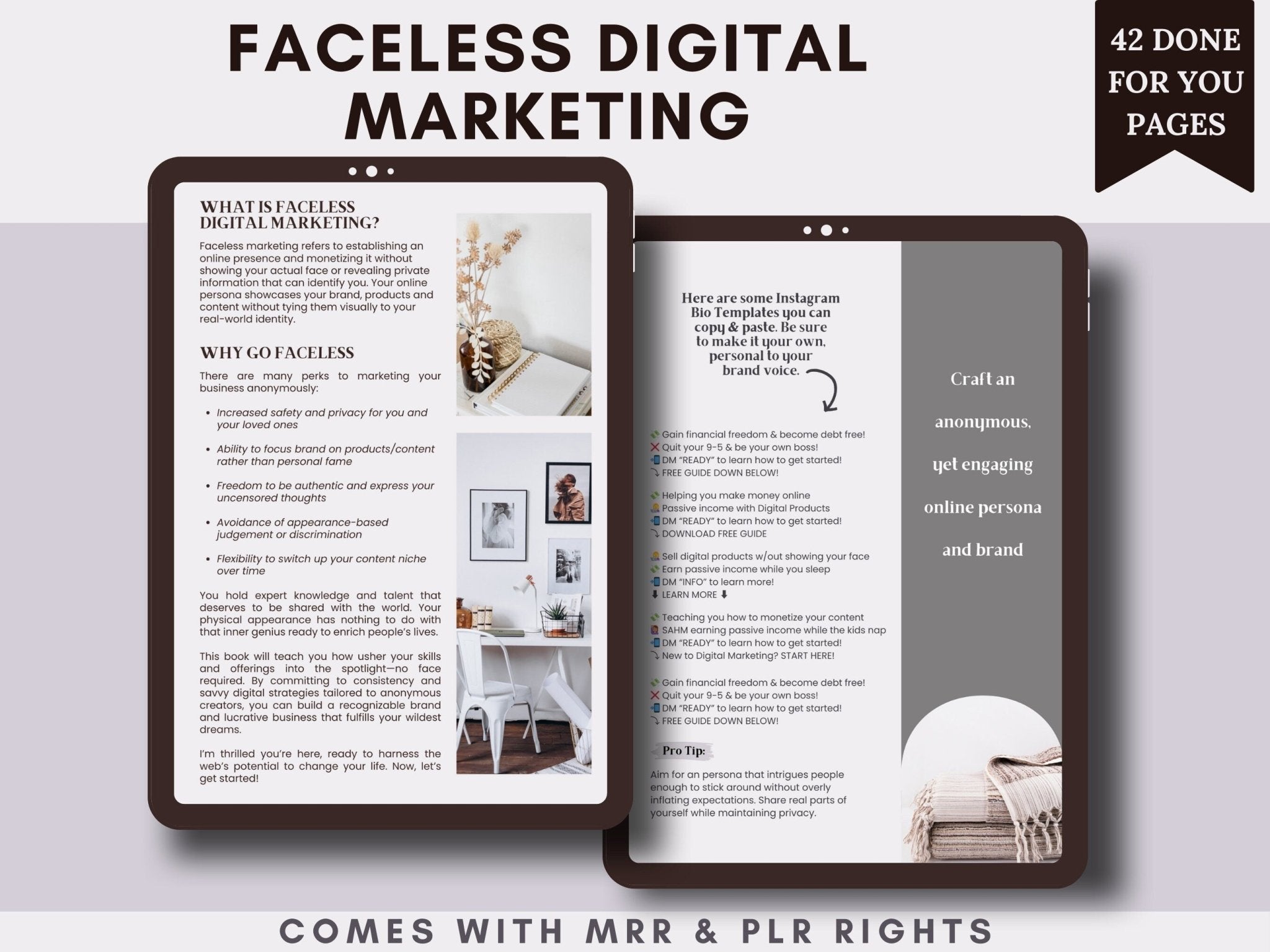 Faceless Digital Marketing ebook with Aesthetic Faceless Videos 