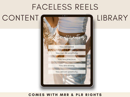 faceless reels content library