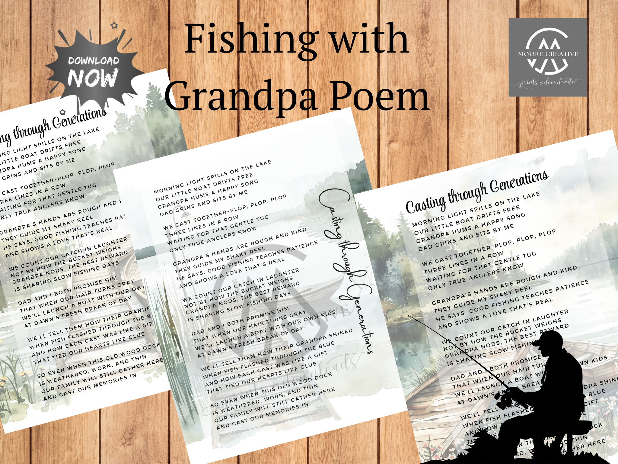 Gone Fishing Poem Memorial Photo Frame Personalized Memory Gift for Loss of Fisherman
