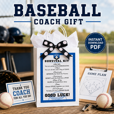 Baseball Survival Kit Baseball Team Gifts Survival Kits Team Survival Kit Digital Gift Bags for Tournaments Gift Tag INSTANT DOWNLOAD