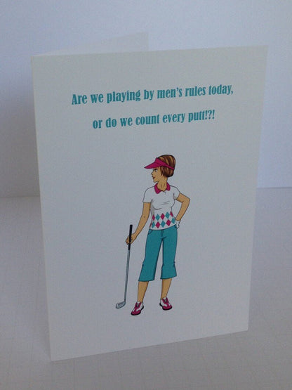 golf birthday card for her