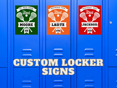 Lacrosse Locker Signs Tournament Hotel Signs Lacross Personalized Lacrosse Gift Customized, Player Name, Jersey Number, Team Name Signs Gift