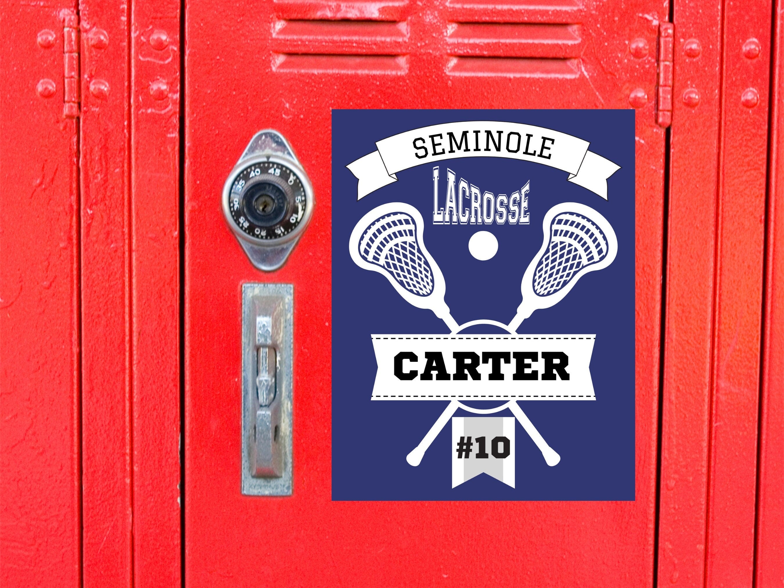 Lacrosse Locker Signs Tournament Hotel Signs Lacross Personalized Lacrosse Gift Customized, Player Name, Jersey Number, Team Name Signs Gift