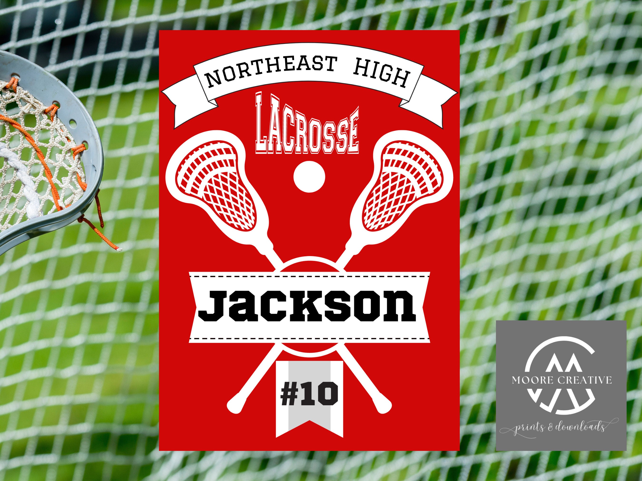 Lacrosse Locker Signs Tournament Hotel Signs Lacross Personalized Lacrosse Gift Customized, Player Name, Jersey Number, Team Name Signs Gift