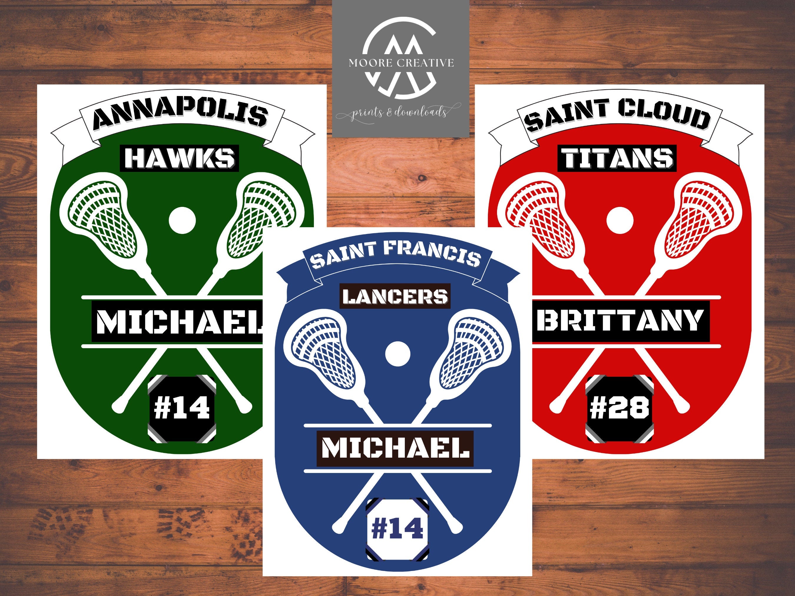 Lacrosse Signs Lacrosse Team Customized Personalized Player Number Name Team Name Locker Signs Spirit Tournament Decoration Hotel Signs