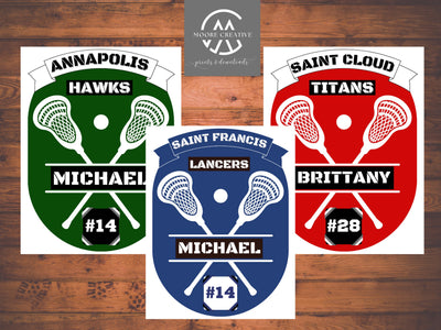 Lacrosse Signs Lacrosse Team Customized Personalized Player Number Name Team Name Locker Signs Spirit Tournament Decoration Hotel Signs