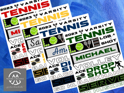 Custom Tennis Signs Team Spirit Tournament Decoration Hotel Signs Personalized Tennis Gifts, Customized, Player Name, School or Mascot, Pros