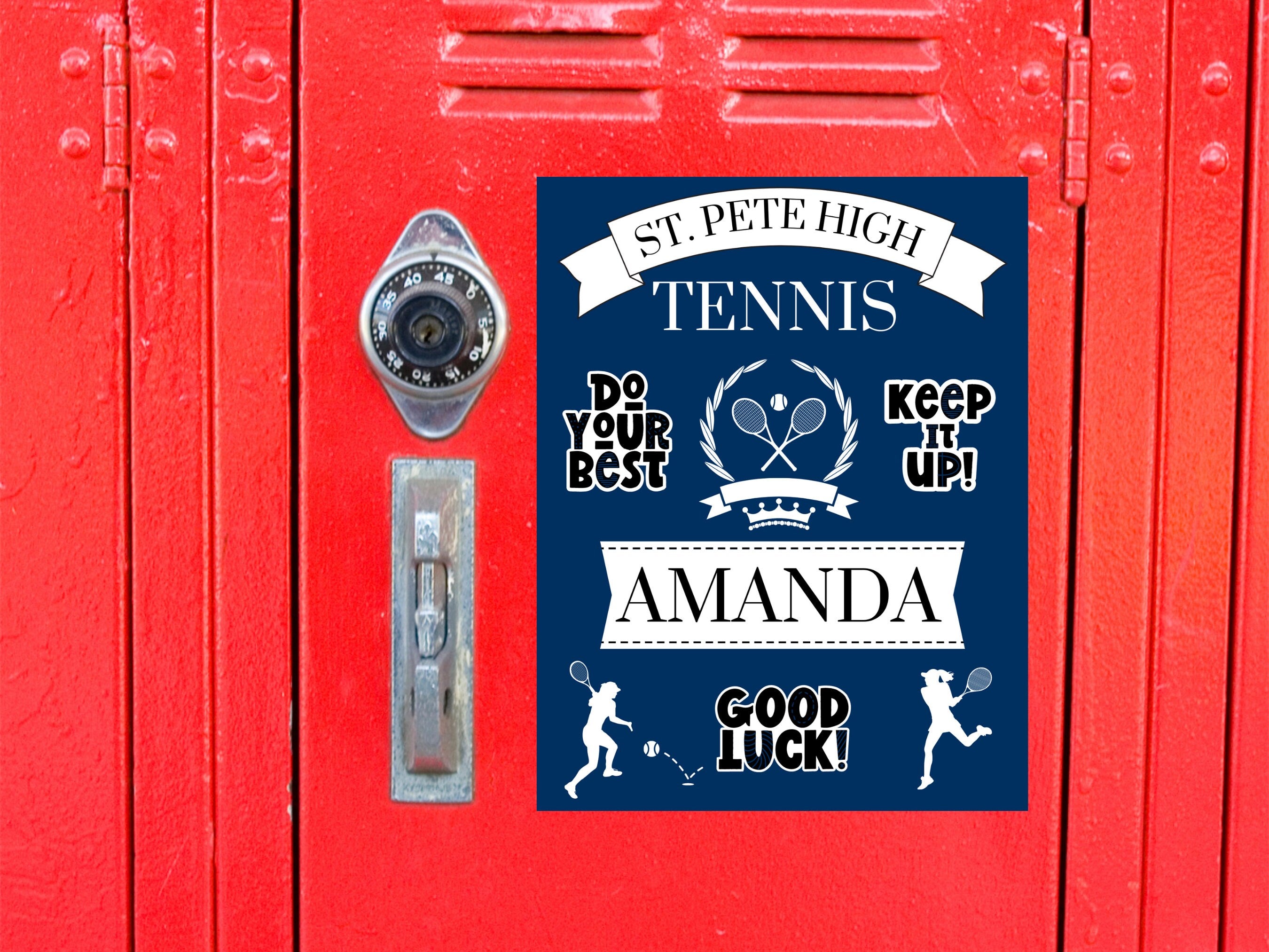 Tennis Signs Team Spirit Tournament Decoration Hotel Sign Personalized Tennis Gift, Player Name, School or Mascot, Girls Tennis, Boys Tennis