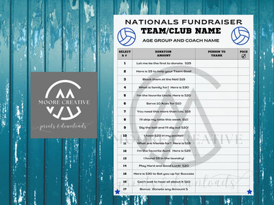 Editable Volleyball Fundraiser Flyer Template, Sport Fundraiser, Canva Template, Sport calendar, Volleyball, Editable Pick a Date, V-ball