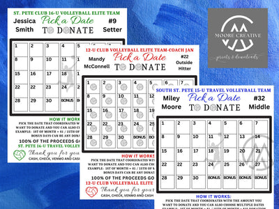 EDITABLE Volleyball Template, editable Volleyball template, l pick a date to donate, pay the date Instant access to template CUSTOM template