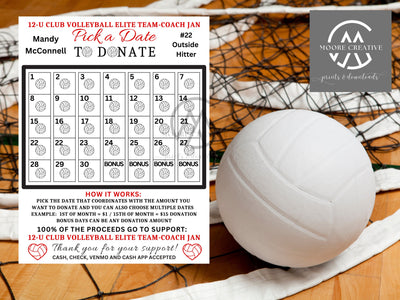 Volleyball Calendar Fundraiser | Volleyball Fundraiser | Volleyball Team Ideas | Volleyball Template | Fundraising |  Editable | Customize