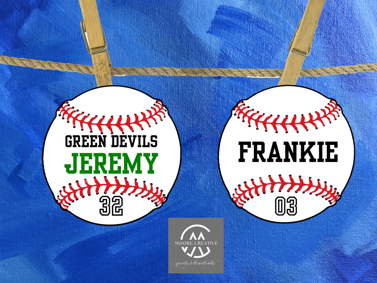 Personalized Baseball Bag Tags Done for You Custom Favor Tags Baseball Team Name Baseball Number Baseball Colors Team Name 5 Inch Qty 12