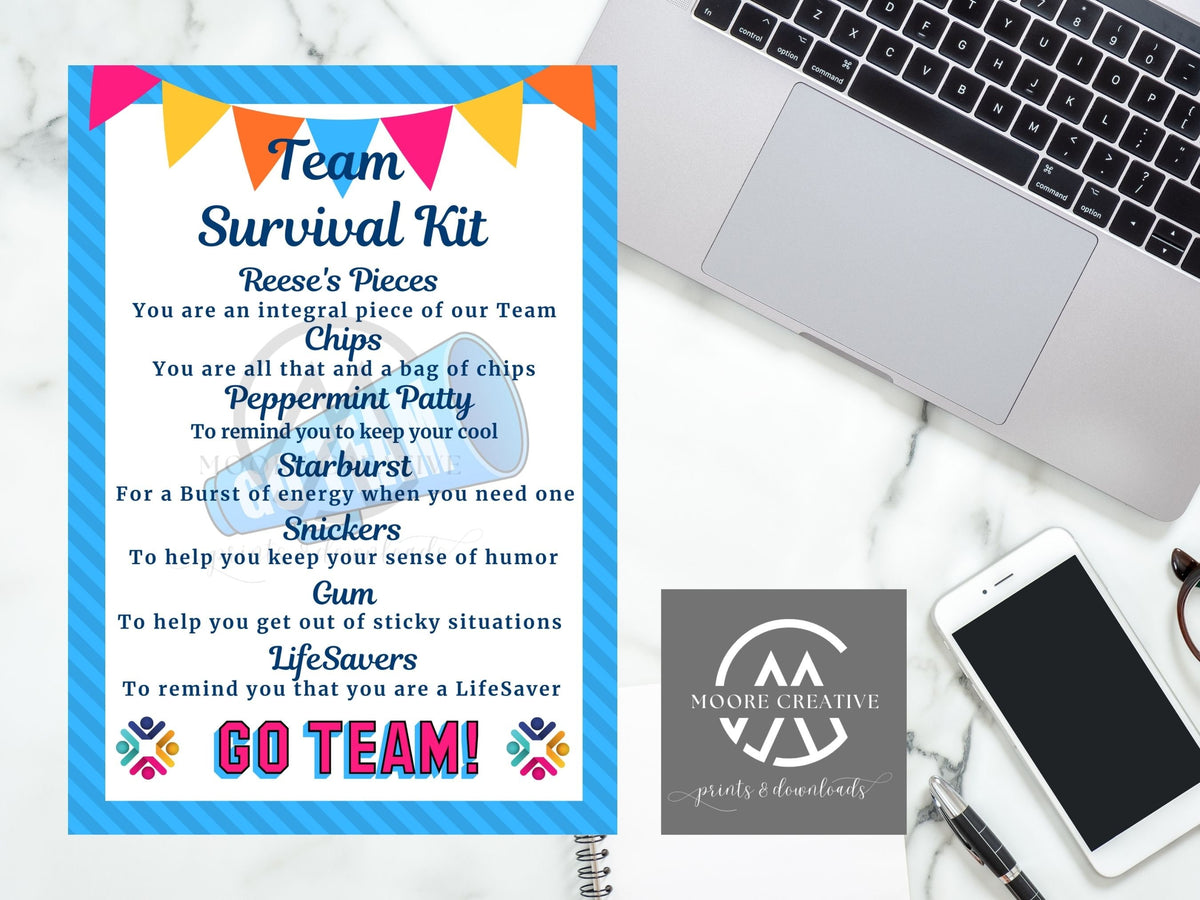 New Teacher Gifts, Back-to-School Survival Kit Gift Tags, Great Idea for Kids or Appreciation and Thank You Cards, Gift Ideas for Educators