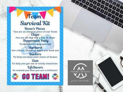 Personalized Staff Survival Kit Team Appreciation Survival Kit, Customize with Team Name or Logo, Add Different Food Items with Meanings