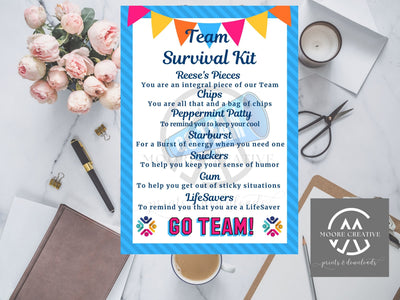 Personalized Staff Survival Kit Team Appreciation Survival Kit, Customize with Team Name or Logo, Add Different Food Items with Meanings