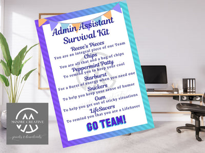 Administrative Assistant Survival Kit, Admin Assistant Gift Tags, Administrative Professionals Day, School Admin,  Day, Secretary Week Gift