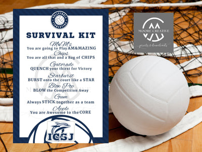 PERSONALIZED Volleyball Survival Kit, Volleyball Sign, Personalized Volleyball Sign, Volleyball AAU Nationals, Add Logo or Custom Team Name