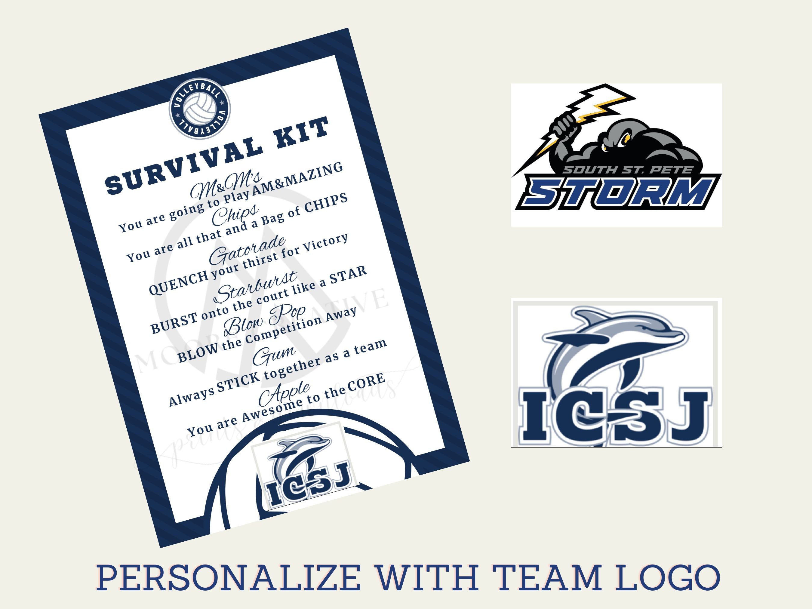 PERSONALIZED Volleyball Survival Kit, Volleyball Sign, Personalized Volleyball Sign, Volleyball AAU Nationals, Add Logo or Custom Team Name