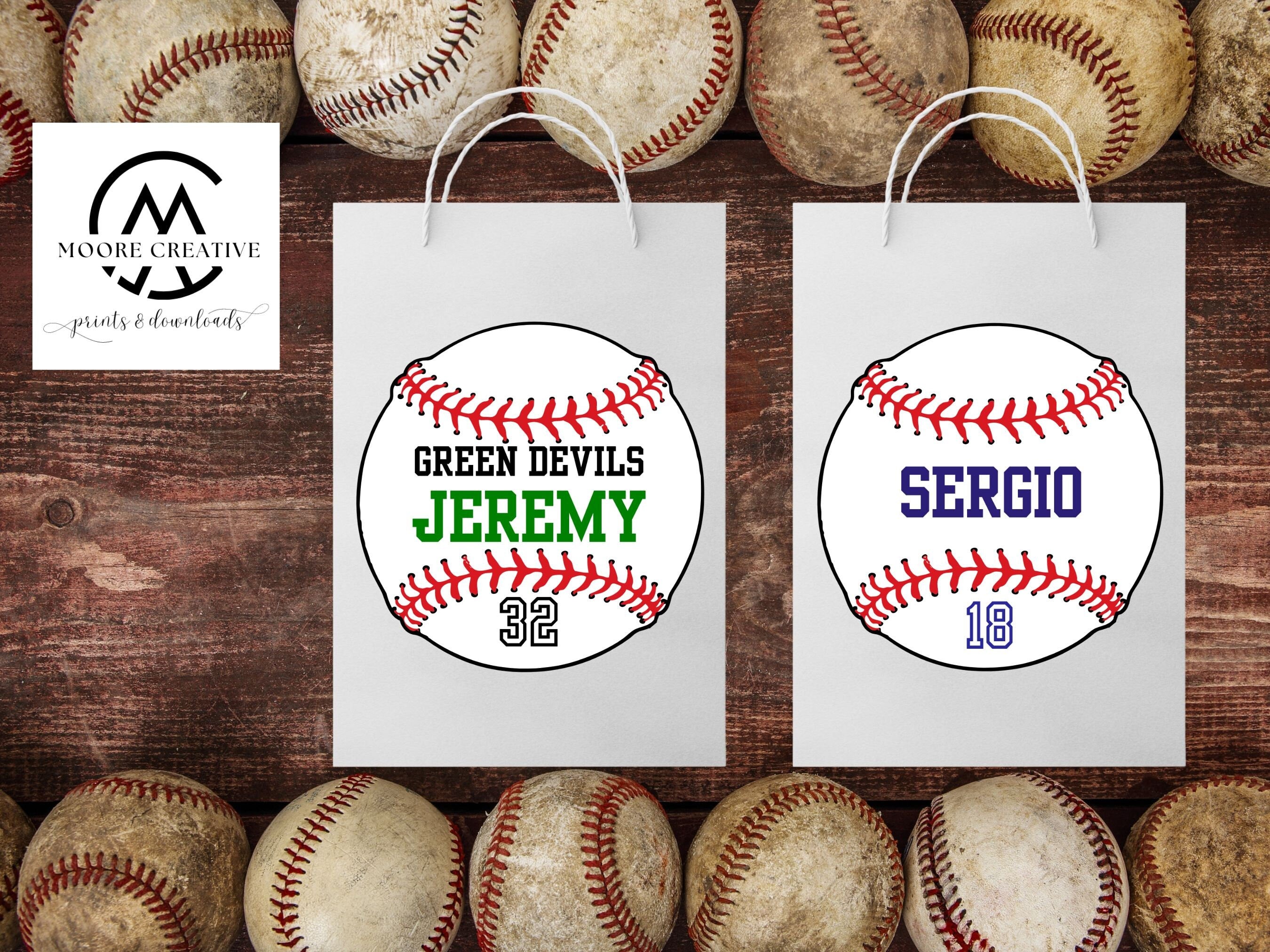 Personalized Baseball Bag Tags Done for You Custom Favor Tags Baseball Team Name Baseball Number Baseball Colors Team Name 5 Inch Qty 12