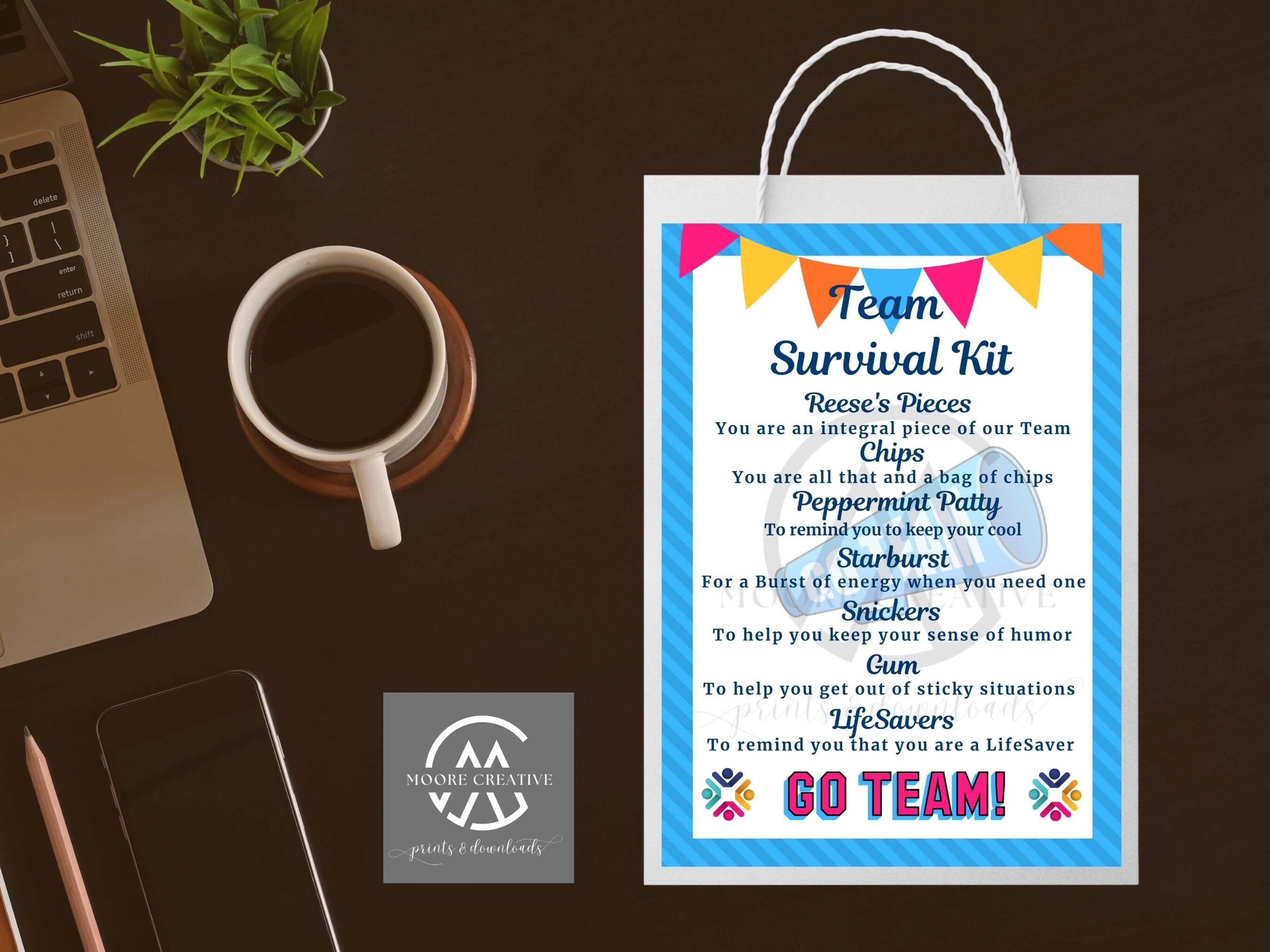 Personalized Staff Survival Kit Team Appreciation Survival Kit, Customize with Team Name or Logo, Add Different Food Items with Meanings
