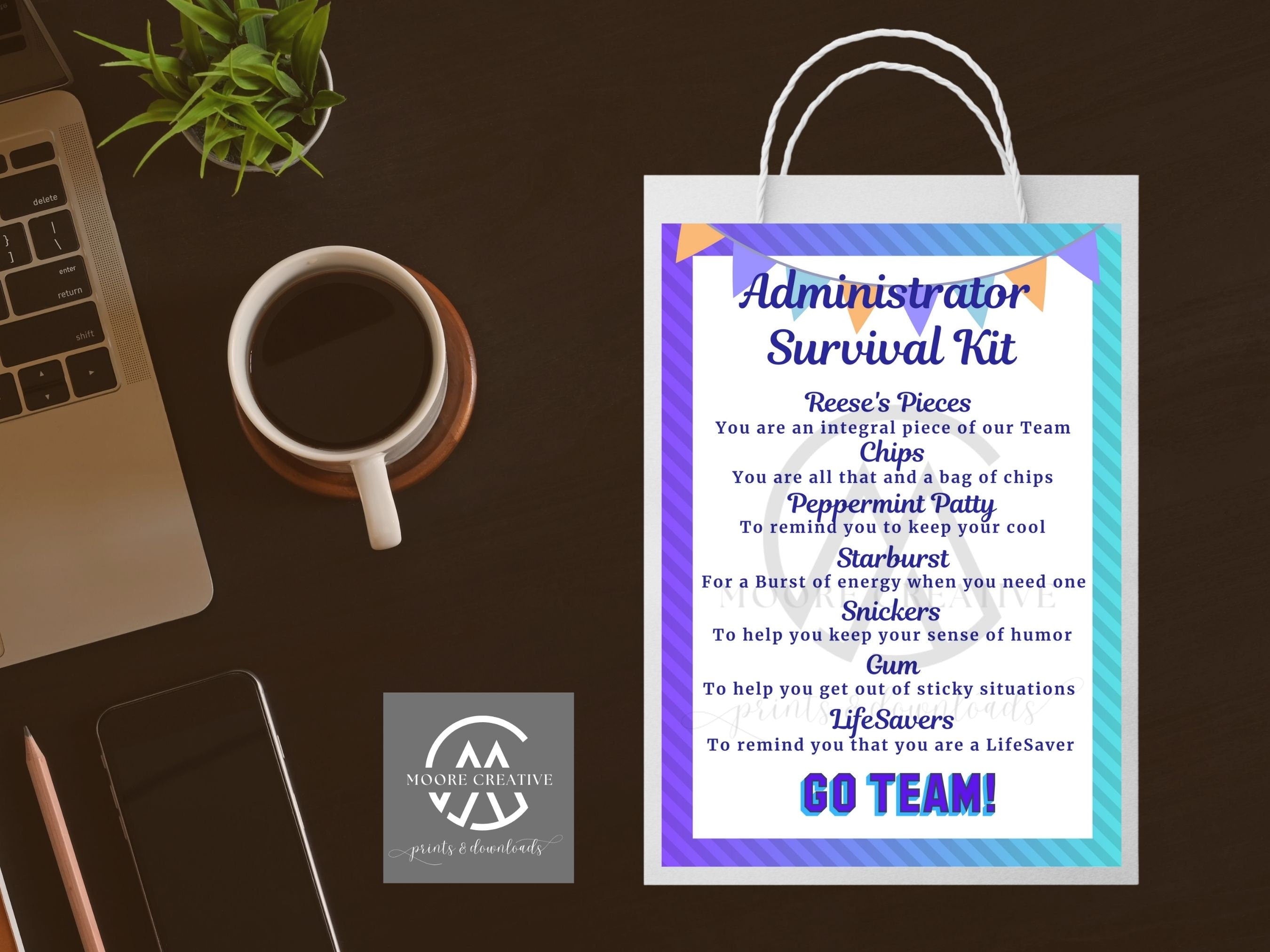 Administrative Assistant Survival Kit, Admin Assistant Gift Tags, Administrative Professionals Day, School Admin,  Day, Secretary Week Gift