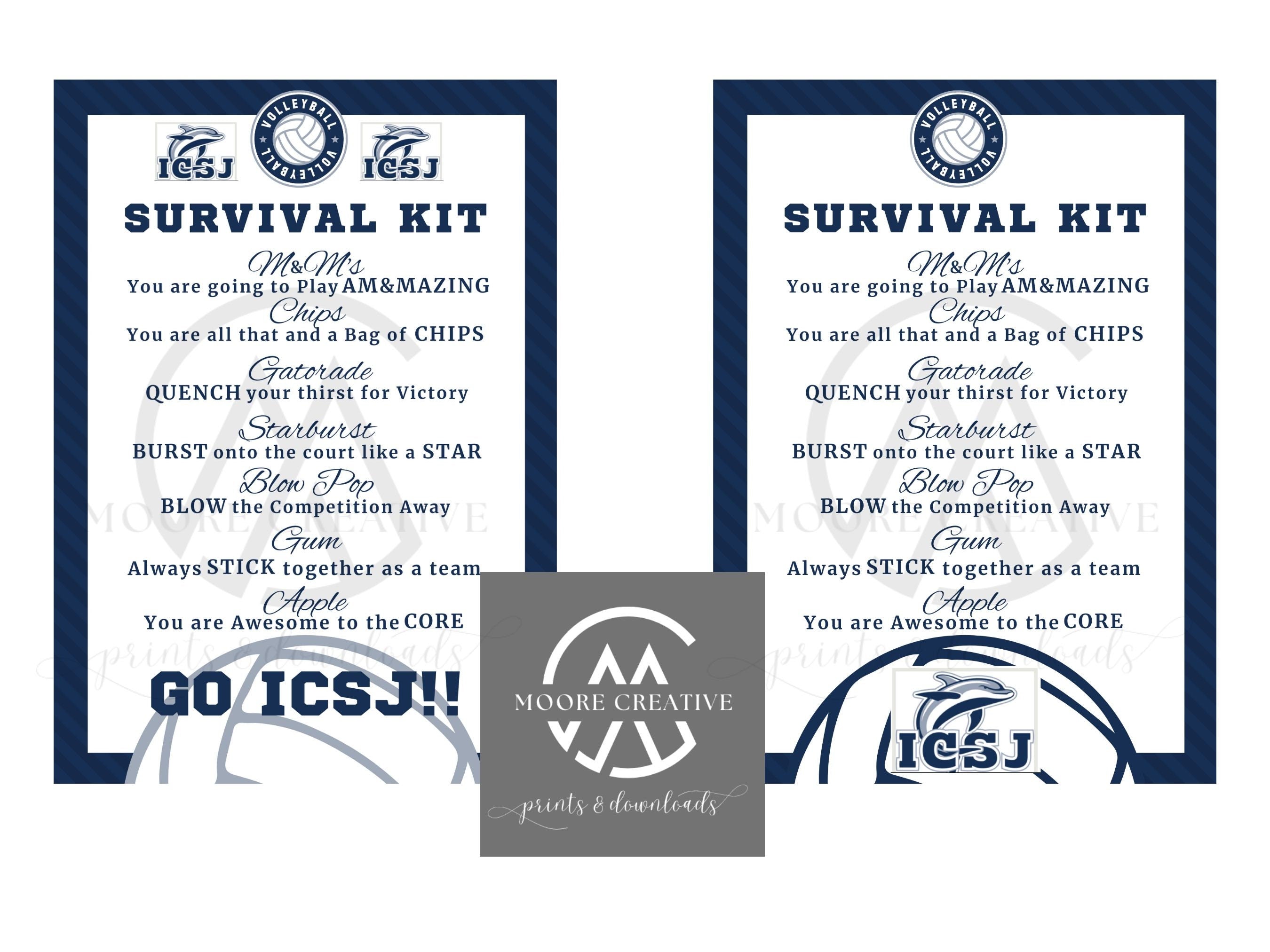 PERSONALIZED Volleyball Survival Kit, Volleyball Sign, Personalized Volleyball Sign, Volleyball AAU Nationals, Add Logo or Custom Team Name