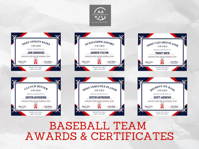 Award Certificates, Printable awards, sports awards, sports printables, sports certificates, baseball certificate, baseball awards, t ball