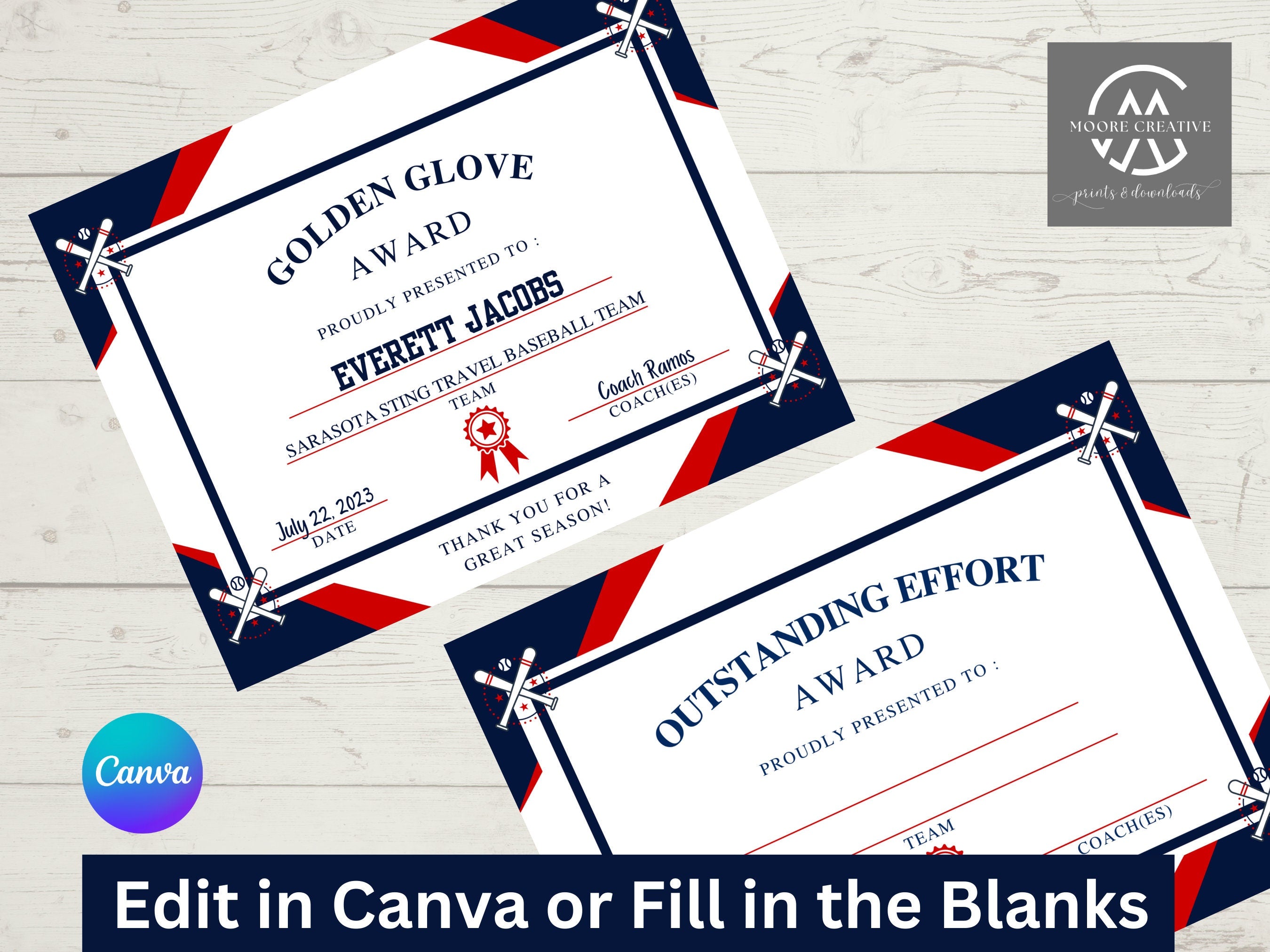 Award Certificates, Printable awards, sports awards, sports printables, sports certificates, baseball certificate, baseball awards, t ball