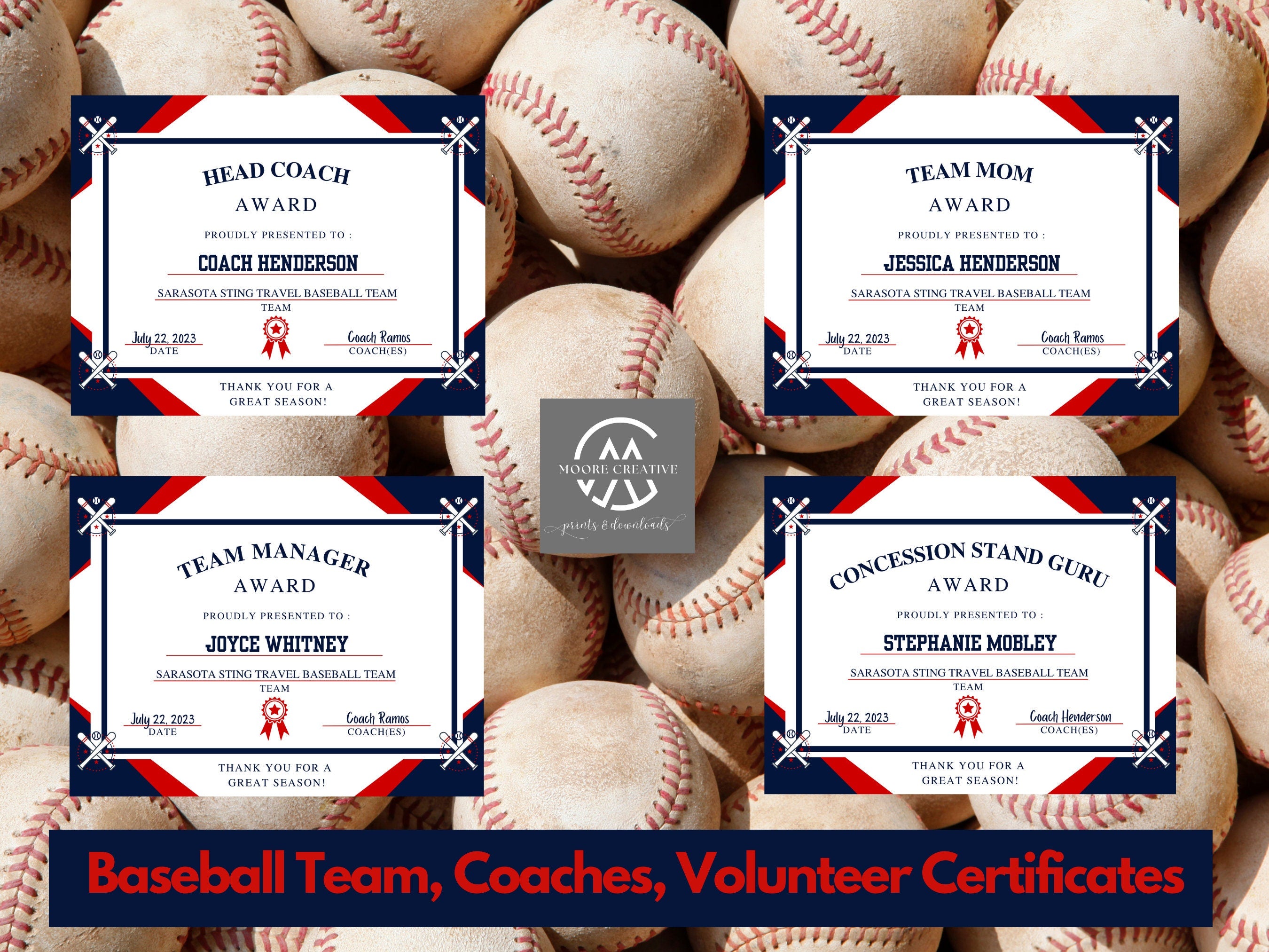 Editable Baseball Award Certificates, 50, Award Ceremony Certificates, Printable Baseball awards, T-Ball Award, Baseball Team Awards, FIFTY