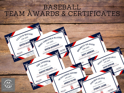 Baseball Team Awards, Editable Baseball Award Certificates, Award Ceremony Certificates, Printable Baseball awards, T-Ball Award, 50, FIFTY