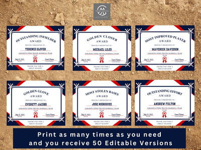 Award Certificates, Printable awards, sports awards, sports printables, sports certificates, baseball certificate, baseball awards, t ball