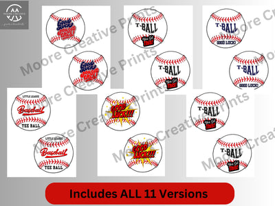 T-ball Gifts Mom t-ball Baseball Sign Tee Ball Baseball Player 5" Baseball Prints Instant Download PDF Print Tags Coach Gift Team Good Luck