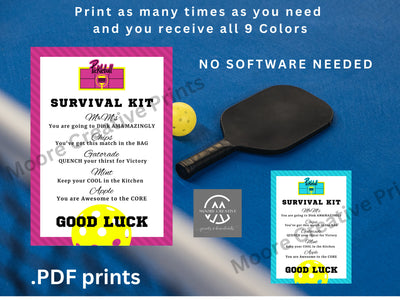 Pickleball Ladies, Players, Survival Kit, Pickleball Prints, Gifts, Pickleball Tournaments, Player, Print, Paddle, Men, INSTANT DOWNLOAD
