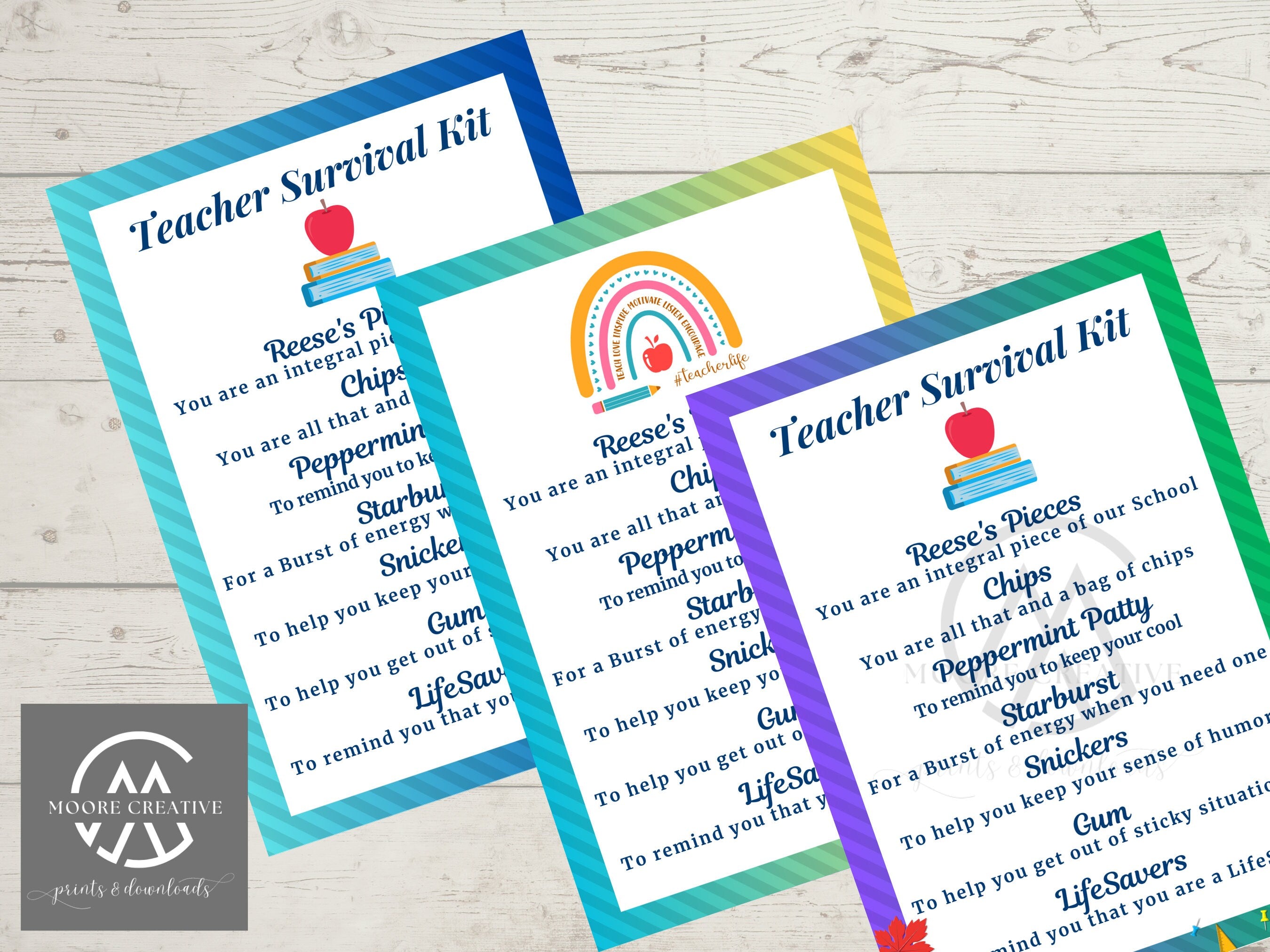 Teacher Survival Kit Printable | Back to School Gift Tags | Teacher Gift | Instant Download | Back-to-School Survival Kit Gift Tags | Prints